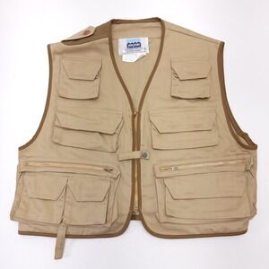 STANSPORT‎ Fishing VEST Mens XL Outdoors Utility Pockets Tan Hiking Survival